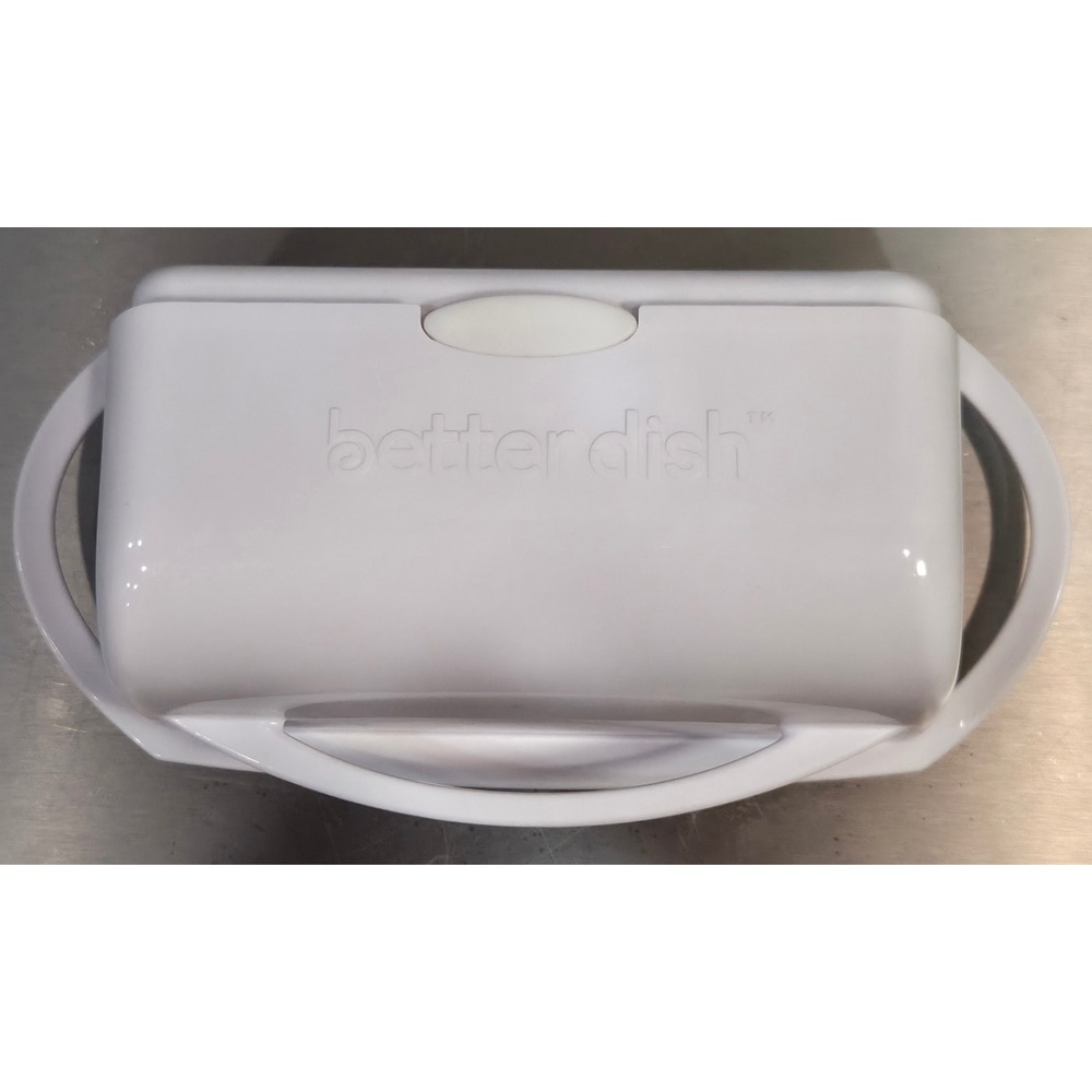 Better Dish Flip Top Butter Dish White‎ Kitchen Concepts Unlimited  EUC
